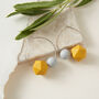 Geometric Mustard And Grey Hoop Earrings, thumbnail 5 of 7