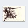 Highland Cow Original Charcoal Portrait, thumbnail 2 of 3