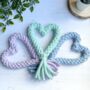 Lilac Heart Rope Dog Toy, thumbnail 4 of 7