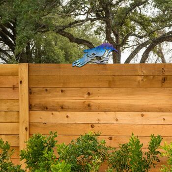 Rusty Metal Nuthatch Bird Fence Topper Art Decor, 6 of 10