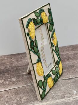 Lemon Beaded Patterned Photo Frame, Four X Six, 3 of 3