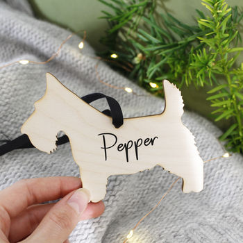 Dog Personalised Wooden Christmas Hanging Decoration, 7 of 12