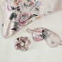 Silk Sleep Giftset Fleur Japonaise Pink Luxury Pillowcase Eye Mask And Scrunchie, thumbnail 2 of 10