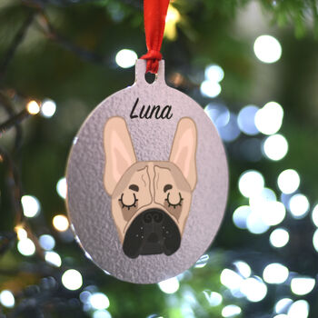 French Bulldog Christmas Dog Decoration Personalised, 7 of 9