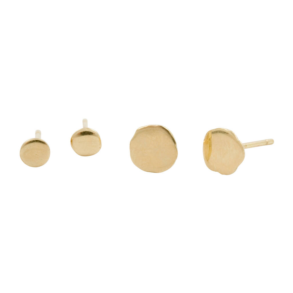 Xilitla In Plain Gold Stud Earrings