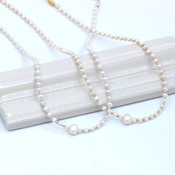 Adjustable Mini Gem Beaded Necklace On Silver Or Gold Vermeil, 6 of 12