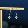 Tiny Silver Ball Drop Hook Earrings Sterling Silver, thumbnail 2 of 12