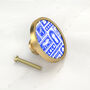 Blue Cabinet Door Knobs | Aztec Cupboard Door Pulls | For Drawers And Cabinet Doors. Available In Gold, Silver, Black And Antique Gold Base, thumbnail 8 of 9