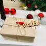 Wooden Christmas Gift Tag Name Personalised Xmas Tree, thumbnail 4 of 5