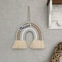 Macrame Rainbow Personalised,Beige Nursery Wall Hanging, thumbnail 12 of 12