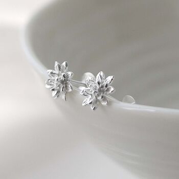 Sterling Silver Enlightened Lotus Studs, 6 of 10
