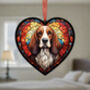 Basset Hound Stained Glass Effect Heart Suncatcher, thumbnail 5 of 6