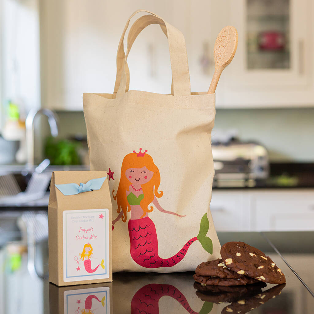 Personalised Kids Mermaid Baking Kit With Apron, 1 of 9