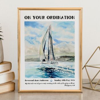 Personalised Ordination Sail Print Ordination Gift, 4 of 4