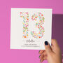 Floral Fun Personalised 13th Birthday Card, thumbnail 1 of 5