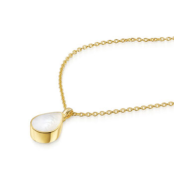 Teardrop Pearl Urn Necklace 18 K Gold Plated Silver, 3 of 5