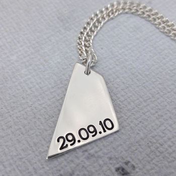 Mens Sterling Silver Personalised Geometric Necklace, 5 of 6