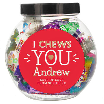 Personalised 'I Chews You' Sweet Jar, 4 of 4