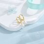 Sterling Silver Genuine Oval Pearl With Skinny Hoop Earrings, thumbnail 2 of 11
