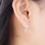 925 Sterling Silver Cat Hoop Earrings, thumbnail 2 of 7