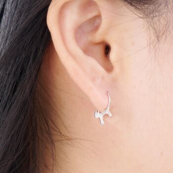 925 Sterling Silver Cat Hoop Earrings, 2 of 7