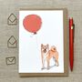 Personalised Shiba Inu Dog Birthday Card, thumbnail 1 of 6