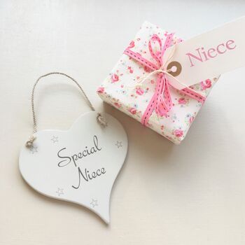 Special Niece Wooden Heart Hanging Sign, 3 of 3