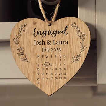 Personalised Wooden Engagement Gift – Custom Couples Keepsake Sign, 5 of 5