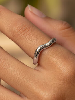 Gold Or Silver Open Wave Ring, 4 of 5