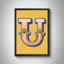 Capital U Letter Bold Carnival Initial Art Circus Print, thumbnail 1 of 4