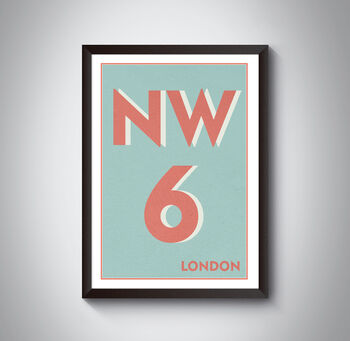 Nw6 Camden London Typography Postcode Print, 7 of 10