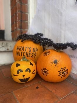 Set Of Three Halloween Pumpkin Stickers, 6 of 9