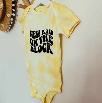 Tie Dye New Kid On The Block Bodysuit | New Baby Gift, 3 of 4