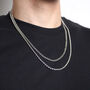 Mens Sterling Silver Flat Curb Chain Necklace, thumbnail 4 of 10