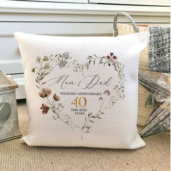 Personalised Ruby Wedding Anniversary Cushion, 3 of 3