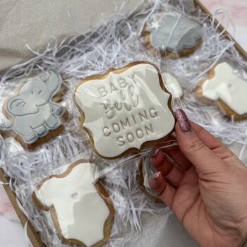 Baby Coming Soon Letterbox Biscuits, 3 of 6