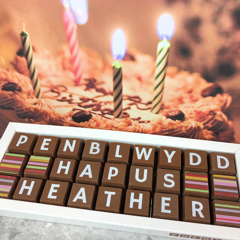 Personalised Welsh Happy Birthday Chocolate Gift, 1 of 5