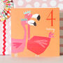 Flamingos 4th Birthday Card, thumbnail 4 of 5
