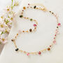 Tourmaline Silver Gold Plated Bead Necklace, thumbnail 1 of 12