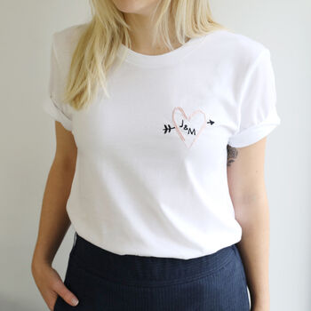 Personalised Heart And Arrow Initials T Shirt By Lisa Angel ...