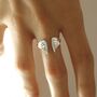 Sterling Silver Angel Wings Adjustable Ring, thumbnail 1 of 6