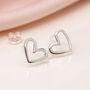 Sterling Silver Open Heart Stud Earrings, thumbnail 3 of 10