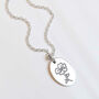 Sterling Silver August Birth Flower Necklace, thumbnail 5 of 6