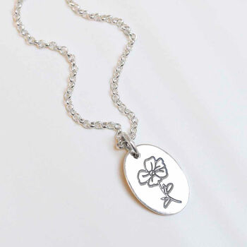 Sterling Silver August Birth Flower Necklace, 5 of 6
