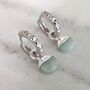 The Orb Aquamarine March Birthstone Earrings, Silver, thumbnail 4 of 6