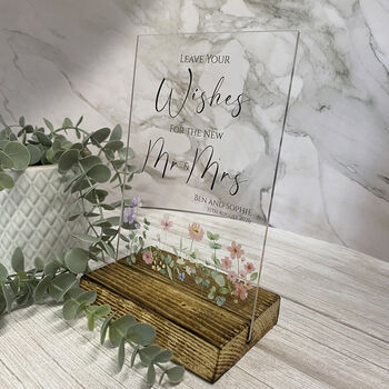 Floral Personalised Guest Book Sign Clear A5 With Custom Names And Date, 5 of 6
