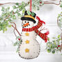 Felt Snowman Christmas Tree Decoration, thumbnail 1 of 2