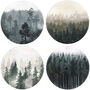 Set Of Four Forest Ceramic Coasters, thumbnail 3 of 5