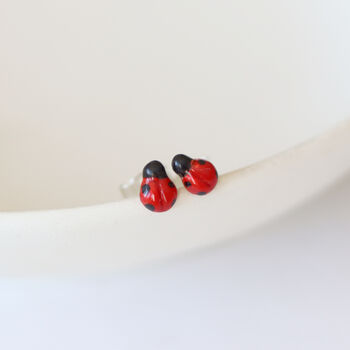 Sterling Silver Red Ladybird Earrings, 6 of 7