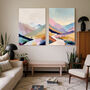 Running And Cycling Set Of Two Art Landscape Prints, thumbnail 1 of 4